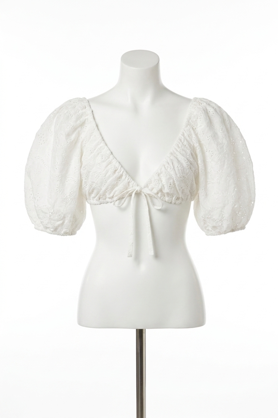 NEW FOR LOVE & LEMONS myla crop top in ivory